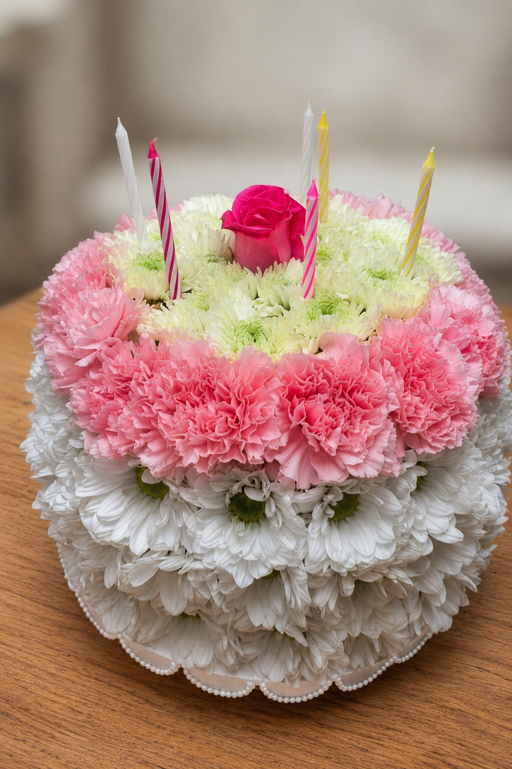 Blush Birthday Bloom Cake